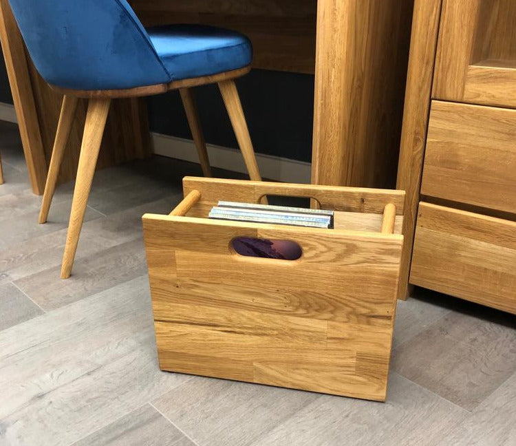 NordicStory Revistero de madera maciza roble